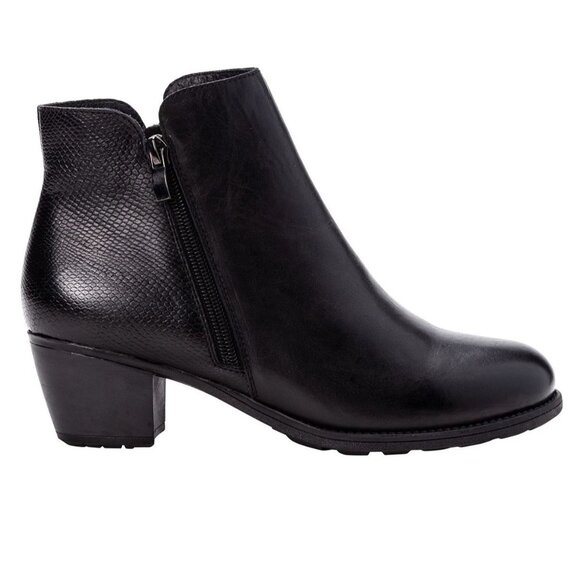 Propet Tobey Ankle Bootie Shoes Women's 10 Black Leather Block-Heel Zipper‎ NEW - Picture 3 of 14